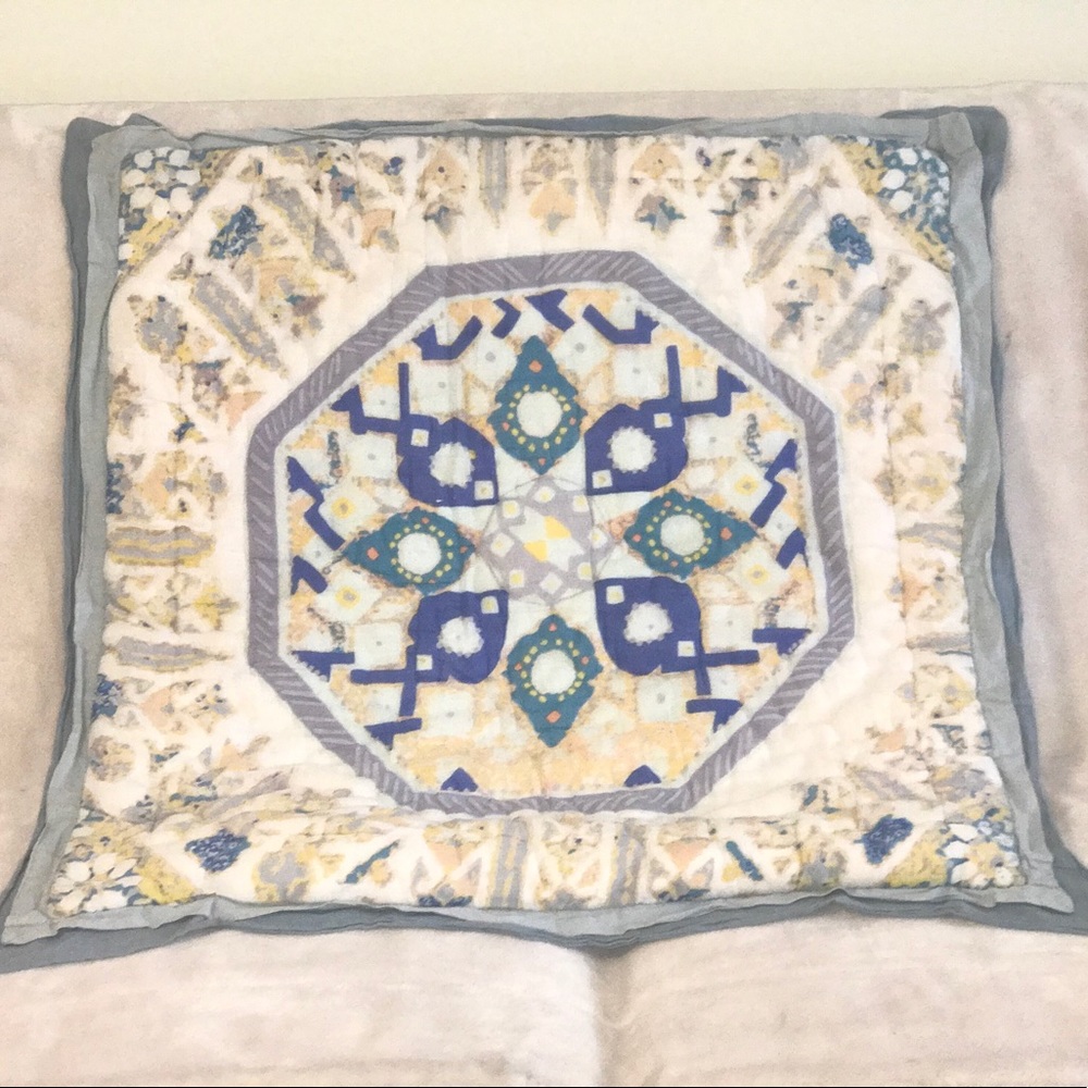 TWO Anthropologie square pillow shams